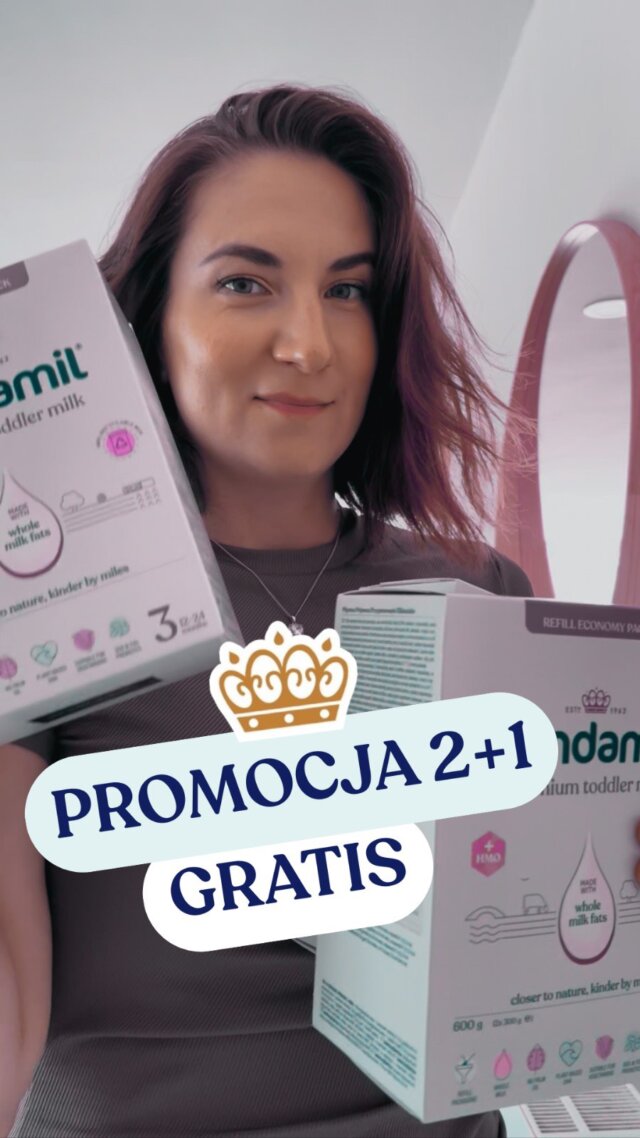 Nie przegap promocji 2+1 GRATIS, która obejmuje kartonowe opakowania wszystkich linii Kendamil (Premium, BIO i Kozie), a także wszystkie kaszki Kendamil. 🥣 Promocja trwa od wtorku 12. do poniedziałku 18.08.2025 na www.healthfactory.pl 💙

I pamiętaj, że promocja nie dotyczy mlek początkowych oraz już przecenionych produktów❗

Ważna informacja: Karmienie piersią jest najlepszym sposobem żywienia. Żywność dla niemowląt powinna być stosowana wyłącznie na zalecenie lekarza. Mleka dla maluchów powinny być jedynie częścią zróżnicowanej i zbilansowanej diety. Sposób użycia i inne informacje znajdują się na opakowaniu. Żywność specjalnego przeznaczenia żywieniowego.

#kendamil #mleko #mlekopelne #mlekopełnotłuste #bio #BioNature #DlaNajukochańszych #zmiloscidonatury #dladzieci #dlaniemowlaka #oragnic