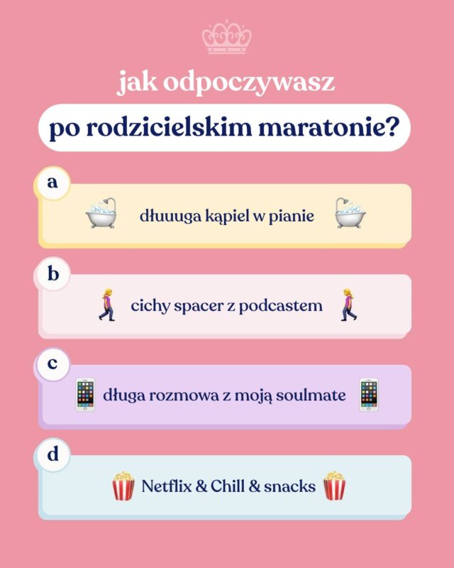 Jutro to się zaczyna 📚 Szkoła, przedszkole, odbieranie, zadania domowe, śniadaniówki, zajęcia dodatkowe… z jednej strony spore wyzwanie, z drugiej – może chwila tylko dla siebie. Dla niektórych rodziców dzień jak co dzień, dla innych nowy początek po intensywnych 2 miesiącach. 😮‍💨

Oto małe przypomnienie:
👟 ruszaj się, kiedy tylko możesz,
🥦 zafunduj sobie coś pożywnego,
🧘‍♀️ i nie zapomnij o chwili spokoju.

Gdybyście mogli wybrać tylko jeden sposób na naładowanie baterii – co by to było? 🤔